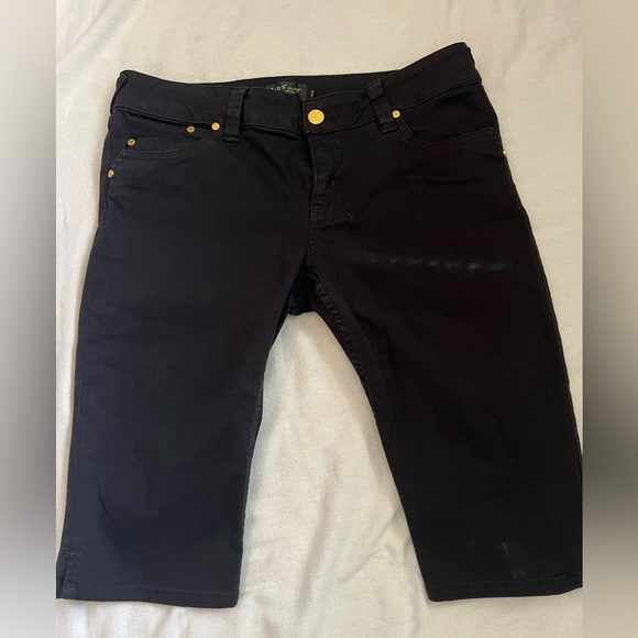 ABS by Allen Schwartz Ladies Black Capri Jean Shorts Size 32 - Picture 11 of 13